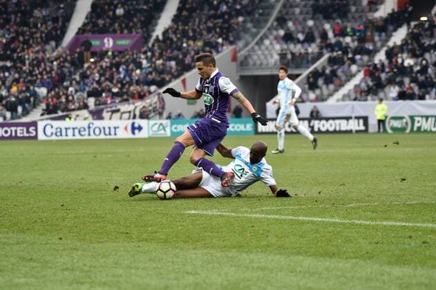 Fußball, Coupe de France, FC Toulouse - Olympique Marseille Oscar Trejot (tfc) FOOTBALL : FC Toulouse vs Olympique Marseille - 32Finale Coupe de France - Toulouse - 08 01 2017 ThierryBreton Panoramic 