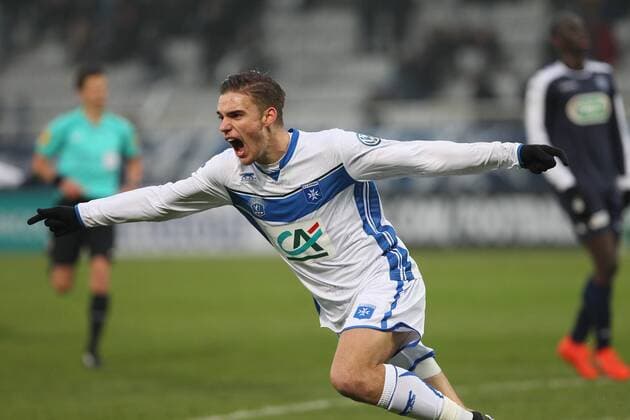 Fußball, Coupe de France, AJ Auxerre - ES Troyes AC (Auxerre) Joie Romain Montiel FOOTBALL : Auxerre vs Troyes - 32E Coupe France - 08 01 2017 StephanieGrossetete Panoramic 