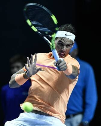 09.01.17 Sydney, Australia. Rafael Nadal of Spain hits a shot to Nick Kyrgios of Australia during the FAST4 tennis at the ICC Sydney Theatre, Darling Harbour. Kyrgios won 3 sets to 1. xNigelxOwenx  ActionPlus11827824