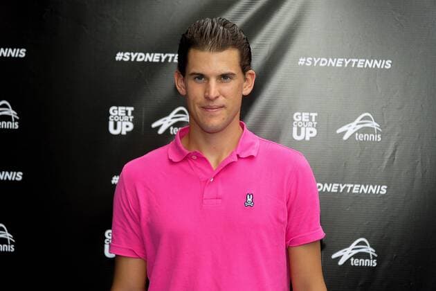 Australia: Fast 4 Tennis Showdowns Dominic Thiem (AUT) arrives on the Blue Carpet ahead of the FAST4 Showdown AUS v WORLD played at the International Convention Center in Sydney. FOR EDITORIAL USE ONLY.Pacific Press Agency  HughxPeterswaldx xPacificxPress
