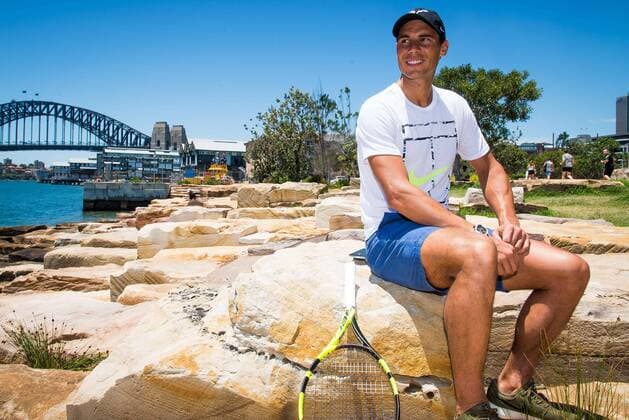 FAST4 Tennis Showdown AUS v WORLD Media Call World No. 9 Rafael Nadal (ESP) pictured infront of Sydney Harbour Bridge prior to the FAST4 Showdown AUS v WORLD to be played at the International Convention Center in Sydney. Fast4 Tennis has been described as the Tennis version of cricket s Twenty20. FOR EDITORIAL USE ONLY.Pacific Press Agency  HughxPeterswald PacificxPress