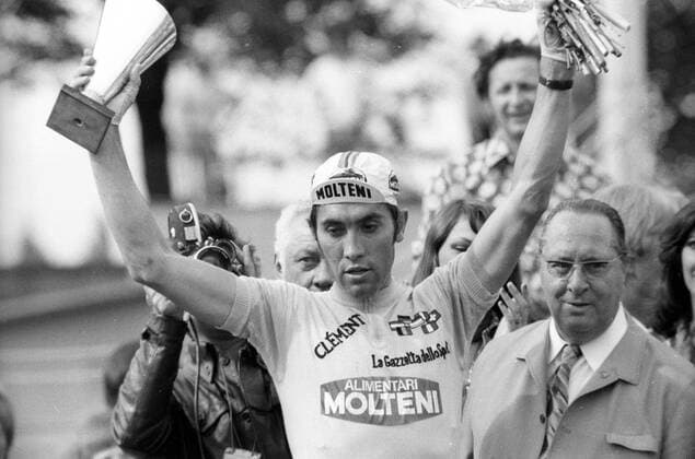 Giro d Italia 1973, 1. Etappe von Verviers nach Köln, Eddy Merckx - Siegerehrung