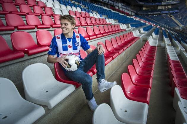 Fußball, Martin Odegaard wird als Neuzugang des SC Heerenveen präsentiert The Netherlands, Heerenveen, 10-01-2017; Football player Martin Odegaard Martin Ødegaard, Odegaard is presented by his new club SC Heerenveen in The netherlands. The 18-year player from Norway is on loan from spanish club Real Madrid. Photo: Kees van de Veen Hollandse Hoogte Heerenveen xVIxHollandsexHoogtexIVx 61820102