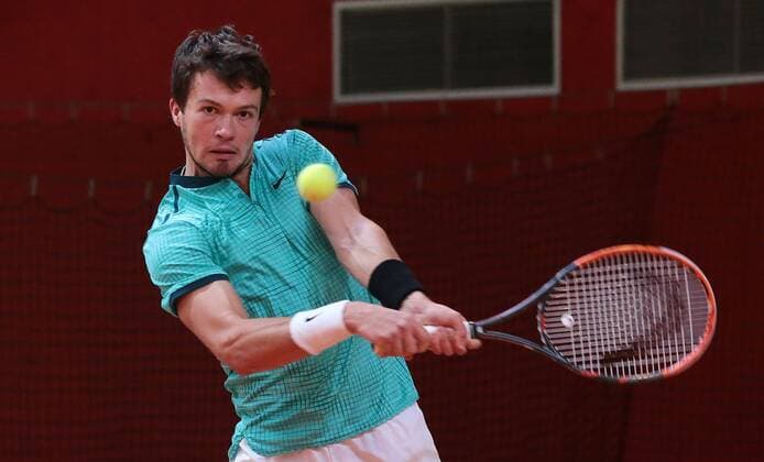 13.01.2017, Deutschland, Schwieberdingen, Südwestbank Tennis Grand Prix 2017: Evgeny KARLOVSKIY (RUS)