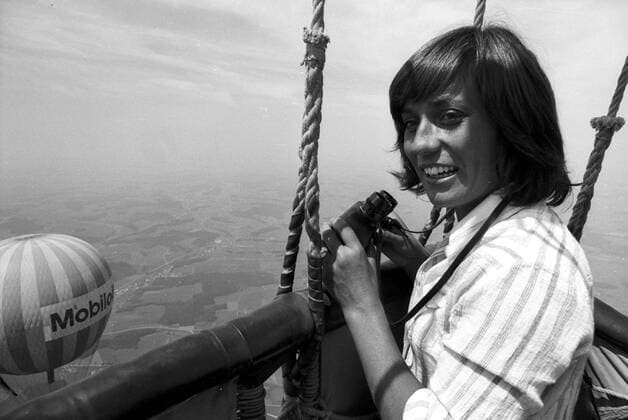 Ausflug mit einem Heißluftballon 1973, Rosi Mittermaier (BR Deutschland)