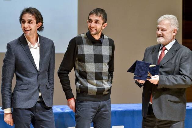 Verleihung des Premio Gianni Brera in Mailand Milano. Premio Gianni Brera. Sportivo dell anno 2016 sedicesima edizione. Pictured: Martin e Bernard Dematteis Franco Brera  Copyright: xBluxSickix xIPAx
