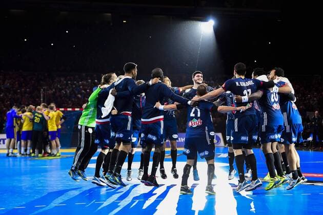 Frankreichs Schlussjubel - Viertelfinale - Handball WM - Frankreich - Schweden - 24 januar 2017 in Lille.  Copyright: PETTERxARVIDSON BB170124PA133