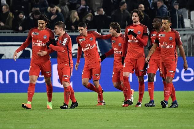 Torjubel Angel Di Maria (psg) FOOTBALL : Girondins Bordeaux vs Paris St. Germain PSG - Halbfinale, Coupe de la Ligue - 24 01 2017 ThierryBreton Panoramic 