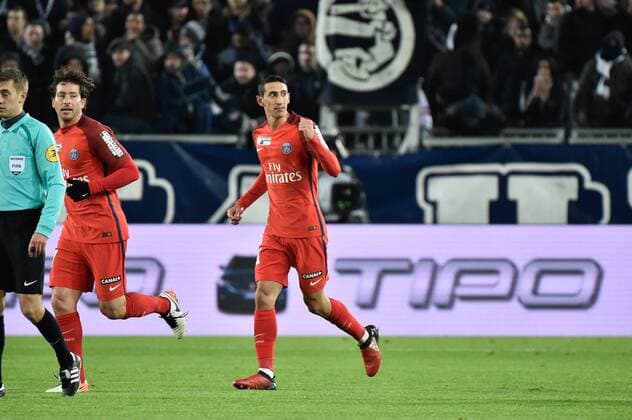 Torjubel Angel Di Maria (psg) FOOTBALL : Girondins Bordeaux vs Paris St. Germain PSG - Halbfinale, Coupe de la Ligue - 24 01 2017 ThierryBreton Panoramic 