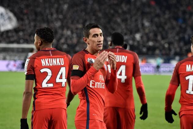 Fußball, Frankreich, Ligapokal, Girondins Bordeaux - Paris St. Germain Angel Di Maria (psg) FOOTBALL : Girondins Bordeaux vs. Paris Saint Germain PSG - Coupe de la Ligue - 24 01 2017 ThierryBreton Panoramic 