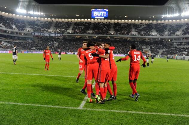 Fußball, Frankreich, Ligapokal, Girondins Bordeaux - Paris St. Germain Angel Di Maria (psg) FOOTBALL : Girondins Bordeaux vs. Paris Saint Germain PSG - Coupe de la Ligue - 24 01 2017 ThierryBreton Panoramic 