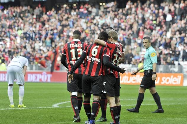 Michael Seri (OGC Nice) - Vincent Kozielleo (OGC Nice) - Joie FOOTBALL : OGC Nice vs EA Guingamp - Ligue 1 - Nice - 29 01 2017 NorbertScanella Panoramic 