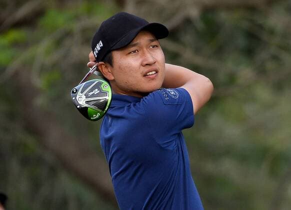 (170129) -- DOHA, Jan. 28, 2017 -- Wang Jeunghun of South Korea hits his tee shot at 18th hole during the third day match at Qatar Masters at the Doha Golf Club in Doha, capital of Qatar, on January 28, 2017. ) (SP)QATAR-DOHA-GOLF-QATAR MASTERS-DAY 3 Nikku 