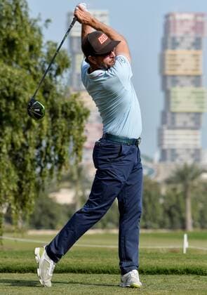 (170129) -- DOHA, Jan. 28, 2017 -- Mikko Korhonen of Finland hits his tee shot at the 9th hole during the third day match at Qatar Masters at the Doha Golf Club in Doha, capital of Qatar, on January 28, 2017. ) (SP)QATAR-DOHA-GOLF-QATAR MASTERS-DAY 3 Nikku 