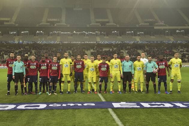 photo Protocole - Fussball Frankreich, Coupe de France, Lille OSC vs. FC Nantes - 31 01 2017 JBAutissier Panoramic 