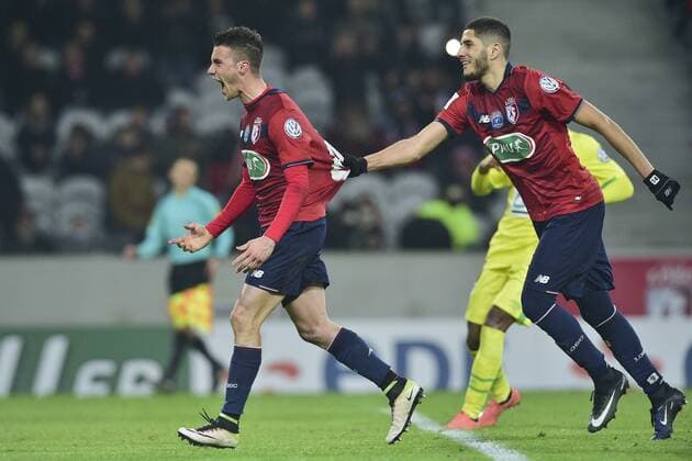 CORCHIA Sebastien (Losc) Yassine Benzia (Losc) - Fussball Frankreich, Coupe de France, Lille OSC vs. FC Nantes - 31 01 2017 JBAutissier Panoramic 