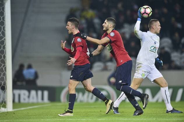 CORCHIA Sebastien (Losc) Yassine Benzia (Losc) - Fussball Frankreich, Coupe de France, Lille OSC vs. FC Nantes - 31 01 2017 JBAutissier Panoramic 