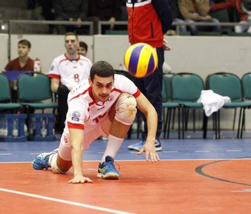 Deutschland - Rüsselsheim am Main - 31.01.2017 Volleyball - Hessen - CEV Champions League - Herren Saison 2016 2017 United Volleys Rheinmain (blau) - Crvena Zvezda BEOGRAD (ws) v.l. Nikola Veljovic (BEOGRAD 16) United Volleys Rheinmain - Crvena Zvezda BEOGRAD