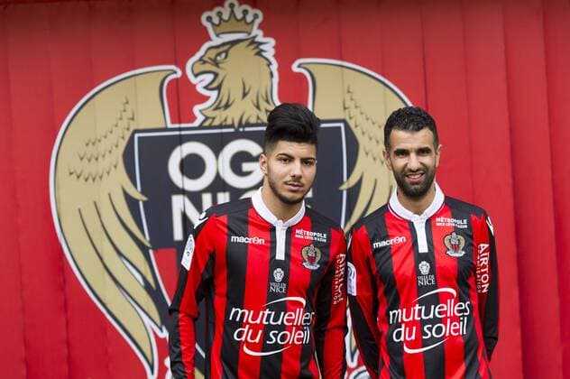 Fußball, OGC Nizza präsentiert Neuzugänge Srarfi und Obbadi Mounir Obbadi (OGC Nice) -Bassem Srarfi (OGC Nice) FOOTBALL - Presentation des nouvelles recrues - OGCNice - Ligue 1 - 01 02 2017 NorbertScanella Panoramic 