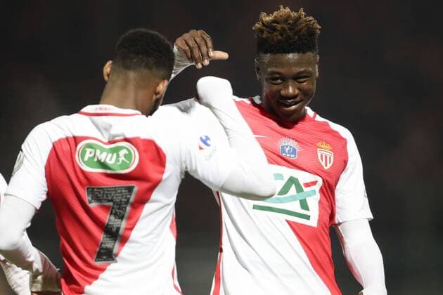 Bilder des Tages - SPORT Fußball, Coupe de France, Chambly - AS Monaco joie Thomas Lemar (Monaco) et Kevin Ndoram (Monaco) FOOTBALL : FC Chambly vs AS Monaco - Coupe de France - 01 02 2017 GwendolineLeGoff Panoramic 