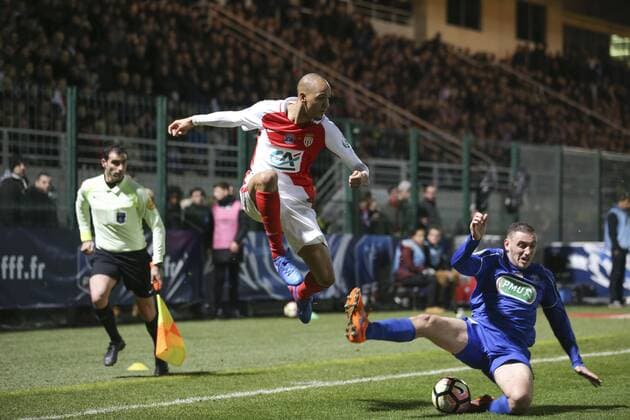 Fußball, Coupe de France, Chambly - AS Monaco Fabinho (Monaco) - Fussball Frankreich, Coupe de France, FC Chambly vs. AS Monaco - 01 02 2017 GwendolineLeGoff Panoramic 