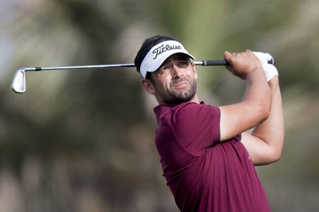 170202 Lee Slattery, England - Abschlag - Tag 1 - Dubai Dessert Classic - 2 februar 2017 .  Copyright: LUDVIGxTHUNMAN BB170202LT023