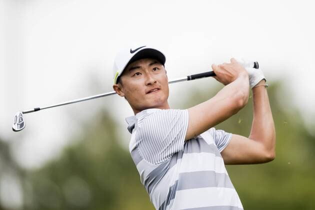 170202 Haotong Li, (CHINA) - Abschlag - Tag 1 - Dubai Dessert Classic - 2 februar 2017 .  Copyright: LUDVIGxTHUNMAN BB170202LT186