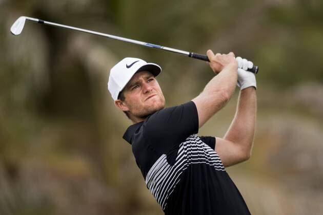170202 Lucas Bjerregaard, (Dänemark) - Abschlag - Tag 1 - Dubai Dessert Classic - 2 februar 2017 .  Copyright: LUDVIGxTHUNMAN BB170202LT234