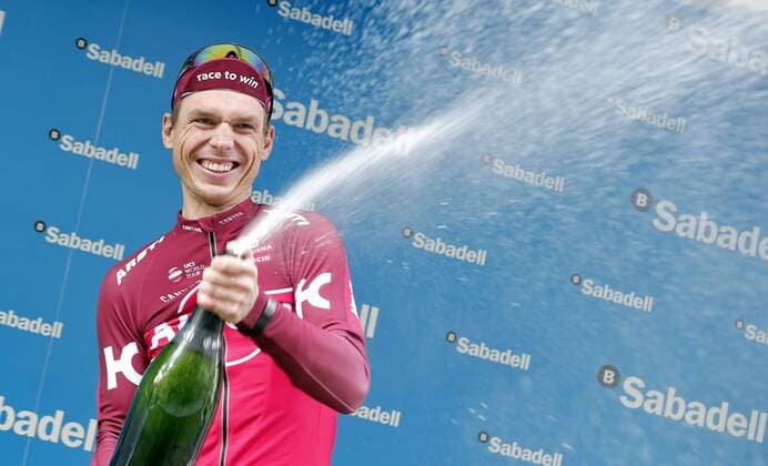 Themen der Woche - SPORT Bilder des Tages - SPORT German rider Tony Martin of Katusha team celebrates at the podium his victory in the second stage of Valencia Cycling Vuelta, of 180 kilometres between Alicante and Denia, Valencia, eastern of Spain on 02 February 2017. The Valencia s Cycling Vuelta runs from 01 to 05 February. SECOND STAGE !ACHTUNG: NUR REDAKTIONELLE NUTZUNG!  20170202-636216549399391509
