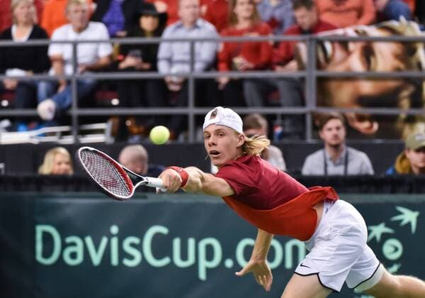 February 3, 2017 - Ottawa, Ontario, Canada - OTTAWA, ON - FEBRUARY 3: Denis Shapovalov of Canada in action during Davis Cup World Group tie between Canada and Great Britain at TD Place Arena on February 3, 2017 in Ottawa, Ontario, Canada...PHOTO: Tennis: Canada v GB: Davis Cup by BNP Paribas World Group First Round - ZUMAk120 20170203_zap_k120_003 Copyright: xStevexKingsmanx