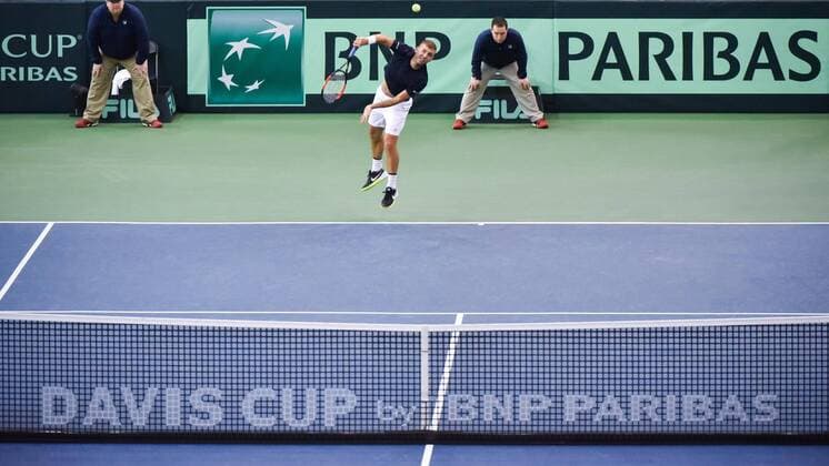 February 3, 2017 - Ottawa, Ontario, Canada - OTTAWA, ON - FEBRUARY 3: Daniel Evans of Great Britain in action during Davis Cup World Group tie between Canada and Great Britain at TD Place Arena on February 3, 2017 in Ottawa, Ontario, Canada...PHOTO: Tennis: Canada v GB: Davis Cup by BNP Paribas World Group First Round - ZUMAk120 20170203_zap_k120_016 Copyright: xStevexKingsmanx