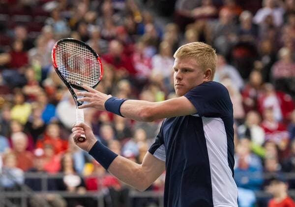 February 3, 2017 - Ottawa, Ontario, Canada - OTTAWA, ON - FEBRUARY 3: Kyle Edmund of Great Britain in action during Davis Cup World Group tie between Canada and Great Britain at TD Place Arena on February 3, 2017 in Ottawa, Ontario, Canada...PHOTO: Tennis: Canada v GB: Davis Cup by BNP Paribas World Group First Round - ZUMAk120 20170203_zap_k120_021 Copyright: xStevexKingsmanx