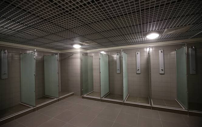 FIFA 2018. The new stadium on Krestovsky island. St. Petersburg arena . locker room players.