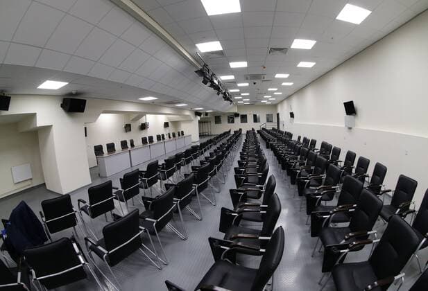 FIFA 2018. The new stadium on Krestovsky island. St. Petersburg arena . conference hall.