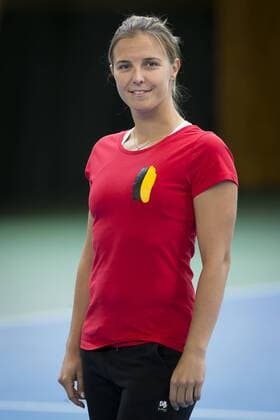 Belgian Kirsten Flipkens pictured during a press conference PK Pressekonferenz of the Belgian Fed Cup team in Wilrijk, Antwerp, Saturday 04 February 2017. On February 11 and 12, Belgium and Romania will play their first round match in the World Group II in Bucharest, Romania. KRISTOFxVANxACCOM  x05039695x