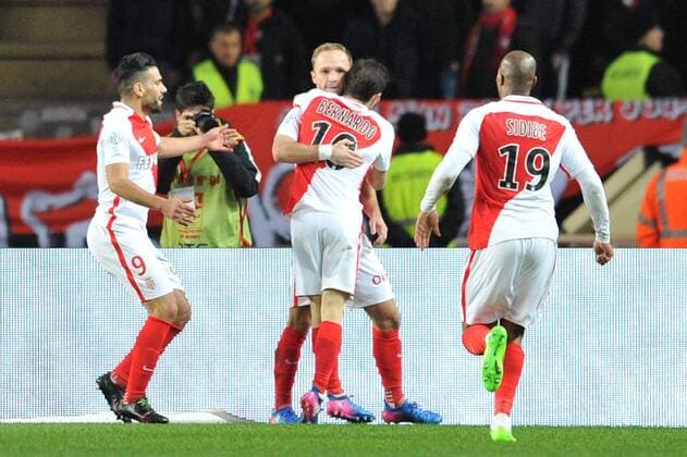 09 RADAMEL FALCAO (mon) - 18 VALERE GERMAIN (mon) - Fussball Frankreich, Ligue 1, AS Monaco vs. OGC Nice - 04 02 2017 FEP Panoramic 