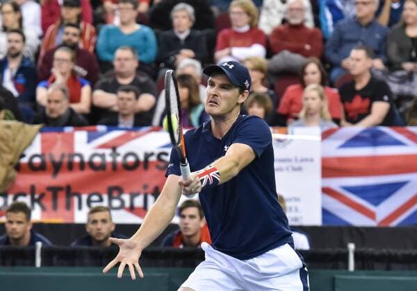 February 4, 2017 - Ottawa, Ontario, Canada - OTTAWA, ON - FEBRUARY 4: Jamie Murray of Great Britain in action during their doubles match against Canada on day 2 of the Davis Cup World Group tie between Canada and Great Britain at TD Place Arena on February 4, 2017 in Ottawa, Ontario, Canada...PHOTO: Tennis: Canada v GB: Davis Cup by BNP Paribas World Group First Round - ZUMAk120 20170204_zap_k120_005 Copyright: xStevexKingsmanx