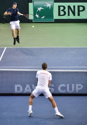 February 4, 2017 - Ottawa, Ontario, Canada - OTTAWA, ON - FEBRUARY 4: Jamie Murray of Great Britain in action during their doubles match against Canada on day 2 of the Davis Cup World Group tie between Canada and Great Britain at TD Place Arena on February 4, 2017 in Ottawa, Ontario, Canada...PHOTO: Tennis: Canada v GB: Davis Cup by BNP Paribas World Group First Round - ZUMAk120 20170204_zap_k120_011 Copyright: xStevexKingsmanx