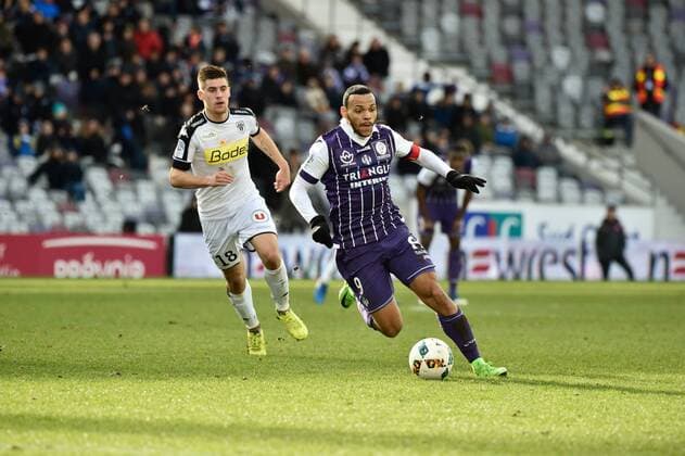 Martin Braithwaite (tfc) - Fussball Frankreich, Ligue 1, Toulouse FC vs. Angers SCO - 05 02 2017 ThierryBreton Panoramic 