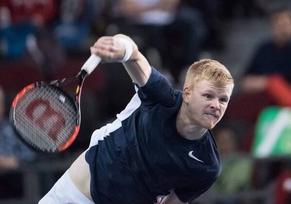 February 5, 2017 - Ottawa, Ontario, Canada - OTTAWA, ON - FEBRUARY 5: Kyle Edmund of Great Britain in action during his singles match against Canada on day three of the Davis Cup World Group tie between Canada and Great Britain at TD Place Arena on February 5, 2017 in Ottawa, Ontario, Canada. Tennis: Canada v GB: Davis Cup by BNP Paribas World Group First Round - ZUMAk120 20170205_zap_k120_058 Copyright: xStevexKingsmanx