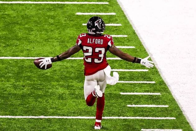 February 5, 2017 - Houston, Texas, U.S - Atlanta Falcons cornerback Robert Alford (23) in action during Super Bowl LI at the NRG Stadium in Houston, Texas. NFL American Football Herren USA 2017 - Super Bowl LI - New England vs. Atlanta - ZUMAw300 20170205_zaf_w300_075 Copyright: xDanxWozniakx