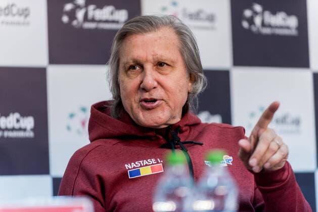 Tennis - FED Cup by BNP 2017 game between Romania si Belgium February 2017 February 8, 2017: Ilie Nastase the Romanian FED Cup team captain during the FED Cup by BNP 2017 game between Romania si Belgium at Sala Polivalenta, Bucuresti, Romania ROU. Foto: CronosFoto Catalin Soare