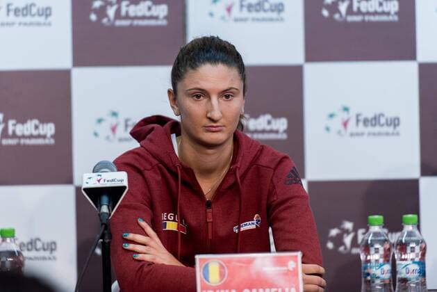 Tennis - FED Cup by BNP 2017 game between Romania si Belgium February 2017 February 8, 2017: Irina Camelia Begu during the FED Cup by BNP 2017 game between Romania si Belgium at Sala Polivalenta, Bucuresti, Romania ROU. Foto: CronosFoto Catalin Soare