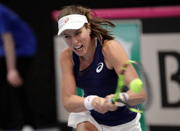 TENNIS - ITF, Fed Cup TALLINN,ESTONIA,08.FEB.17 - TENNIS - ITF, Fed Cup, Europe Africa Zone, Group 1. Image shows Johanna Konta (GBR). GEPAxpictures xWalterxLuger