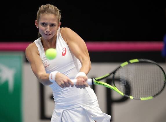 TENNIS - ITF, Fed Cup TALLINN,ESTONIA,09.FEB.17 - TENNIS - ITF, Fed Cup, Europe Africa Zone II, Group 1. Image shows Barbara Haas (AUT). GEPAxpictures xWalterxLuger