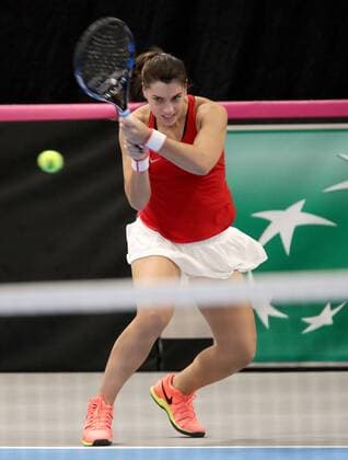 TENNIS - ITF, Fed Cup TALLINN,ESTONIA,10.FEB.17 - TENNIS - ITF, Fed Cup, Europe Africa Zone II, Group 1. Image shows Ana Konjuh (CRO). GEPAxpictures xWalterxLuger