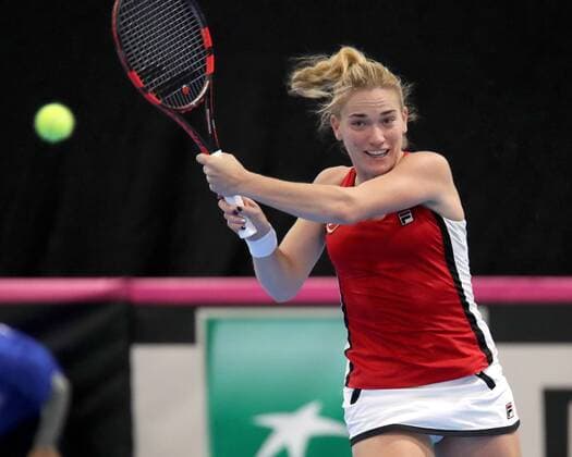 TENNIS - ITF, Fed Cup TALLINN,ESTONIA,10.FEB.17 - TENNIS - ITF, Fed Cup, Europe Africa Zone II, Group 1. Image shows Timea Babos (HUN). GEPAxpictures xWalterxLuger