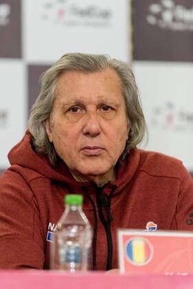 Tennis - press conference PK Pressekonferenz held at the drawing ceremony before FED Cup by BNP 2017 game between Romania and Belgium February 2017 February 10, 2017: Ilie Nastase the team captain of Romania during the Press conference held at the drawing ceremony before FED Cup by BNP 2017 game between Romania and Belgium at Hotel Intercontinental, Bucharest, Romania ROU. Foto: CronosFoto Catalin Soare