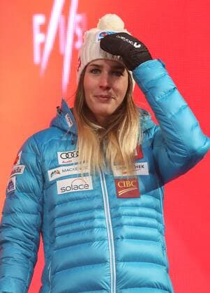 ALPINE SKIING - FIS Ski WC St. Moritz SANKT MORITZ,SWITZERLAND,10.FEB.17 - ALPINE SKIING - FIS Alpine World Ski Championships, alpine combined, award ceremony. Image shows Marie-Michele Gagnon (CAN). GEPAxpictures xChristianxWalgram