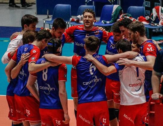 11.02.2017, xilx, Volleyball 1.Bundesliga Herren, United Volleys - TSV Herrsching, emspor, v.l. Siegtanz 3 (United Volleys Rhein-Main) Frankfurt am Main